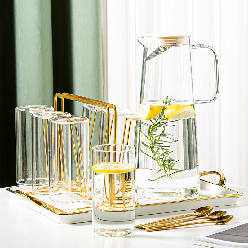 Cold kettle glass household juice pot large capacity heat-proof explosion-proof high temperature resistant cold water cup teapot cold kettle set