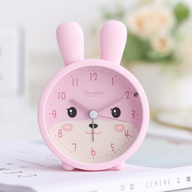 Silicone Alarm Clock for Students, Bedside Clock for Children, Cartoon Cute Bedroom Night Light Clock, Desktop Silent Clock