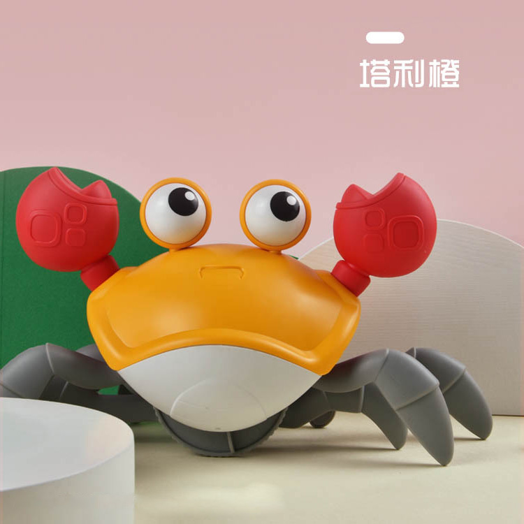 Orange & LeadElectric Induction Crab music Cool lighting automatic Induction Obstacle avoidance interaction Parenting children Toys Tiktok Same