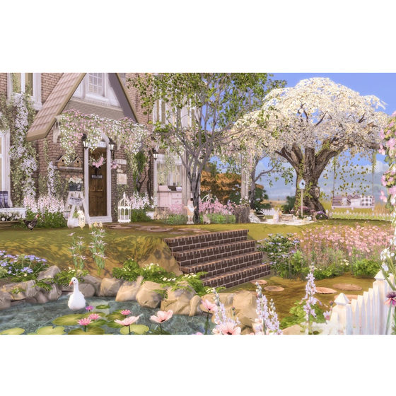
Sims 4CC House mod Country Dream 3 bedroom 2 bathroom Residence set with furniture 30x20#110
