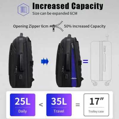 [Рюкзак BOPAI Men Backpack Расширяемая Уикенд/Работа/Путешествия]