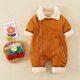 Boys' winter clothes 0-1 years old baby handsome jumpsuit autumn and winter thickened rompers going out and hugging clothes winter clothes tide