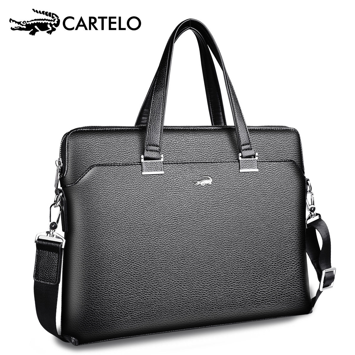 Cardiole crocodile high-end men's business handbag casual hand leather bag briefcase shoulder messenger bag tide