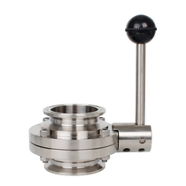 304 stainless steel quick fit butterfly valve sanitary level clamp type manual disc valve food grade quick pick up chuck joint hand valve