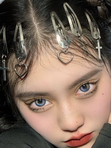 Металлическая заколка для волос, сердце, стиль, США, в стиле панк