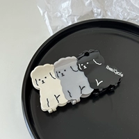 Плюшевая собака-биг черно-белый серый