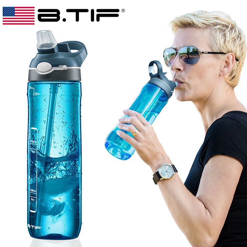 American BTIF sports water cup Straw cup Adult large capacity fitness kettle pregnant women portable handy cup