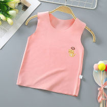 Self-heating childrens boneless warm vest Baby autumn and winter base shirt Boy and girl incognito underwear De velvet suspender