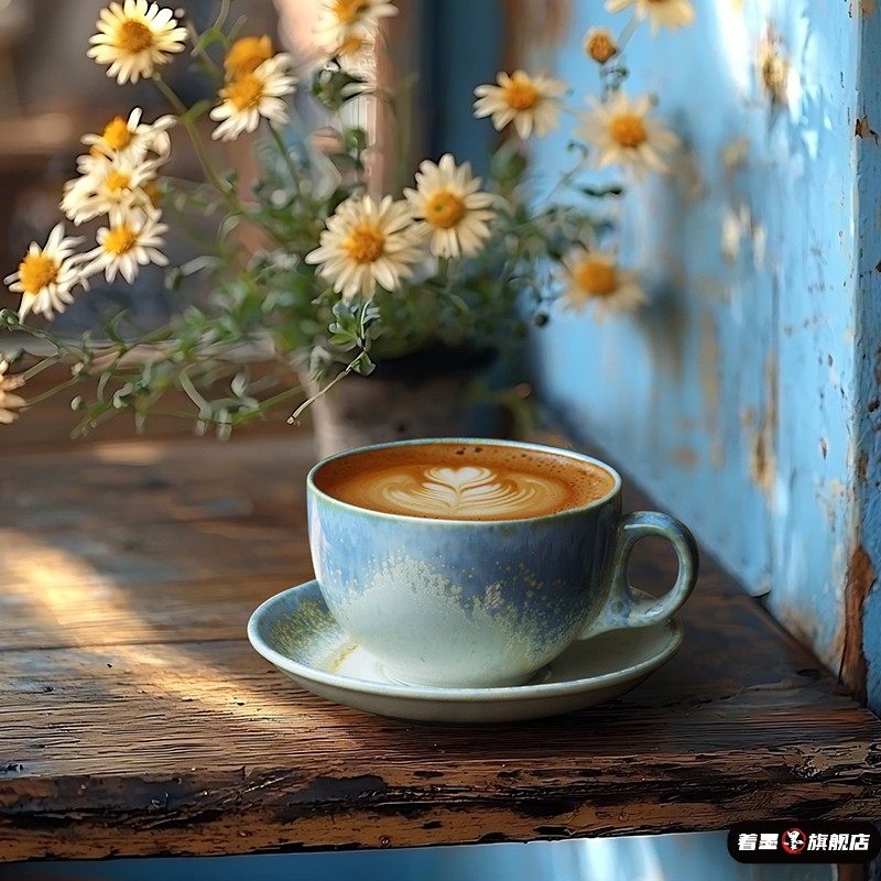 Ceramic Exquisite Coffee Cup, High-End Retro Saucer Set, Creative Latte Art Cup, 320ml Coffee Cup