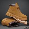 2025 Spring Work Boots Men's Safety Shoes Versatile Martin Boots Leather High-Top Sneakers Casual Shoes Men's Yellow Boots