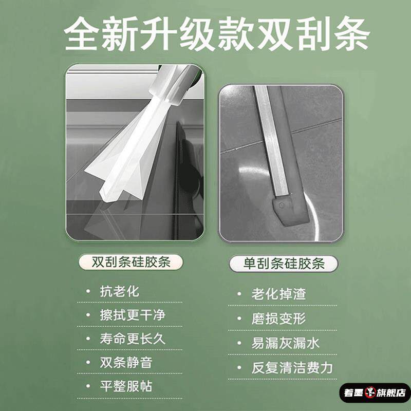 Multifunctional Magic Broom, Dual-Purpose for Sweeping and Mopping, Double-Layer Silicone Floor Scraper, Double-Sided Water Scraper Tool