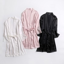 Japanese JULIPET Sexy Robe Women spring and summer silk pajamas extreme temptation bathrobe robe large size home clothes