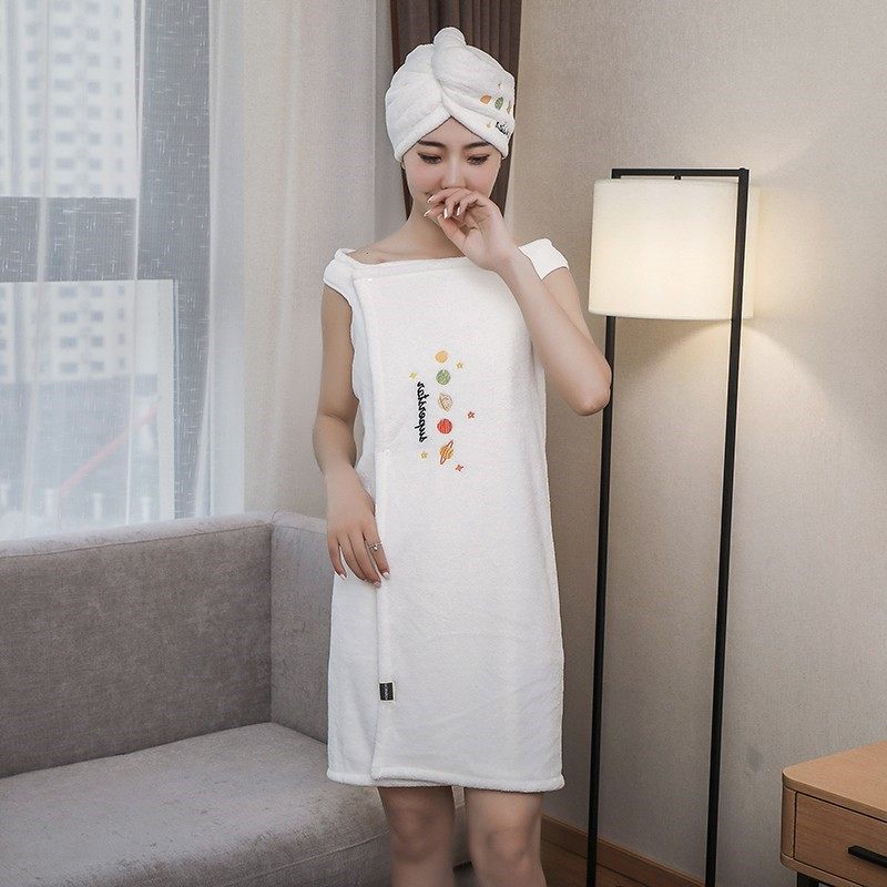 Japan's JULIPET bath towel women's absorbent household can't drop the towel three-piece dressing style can be worn wrapped summer bath skirt ins