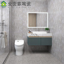 Nordic 300x300 wear-resistant non-slip floor tiles with simple 300x600 kitchen and toilet gray interior wall tiles