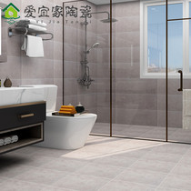 Nordic simple 300x600 toilet gray matte upper wall tiles 300x300 non-slip wear-resistant floor tiles