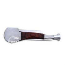 Stainless steel mahogany pipe knife tobacco knife wood veneer pipe type three-purpose tool press rod needle