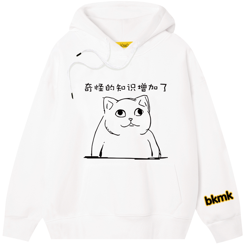 bkmk棉春季創意文字印花男裝連帽運動衫潮ins超火外套新款寬鬆流行