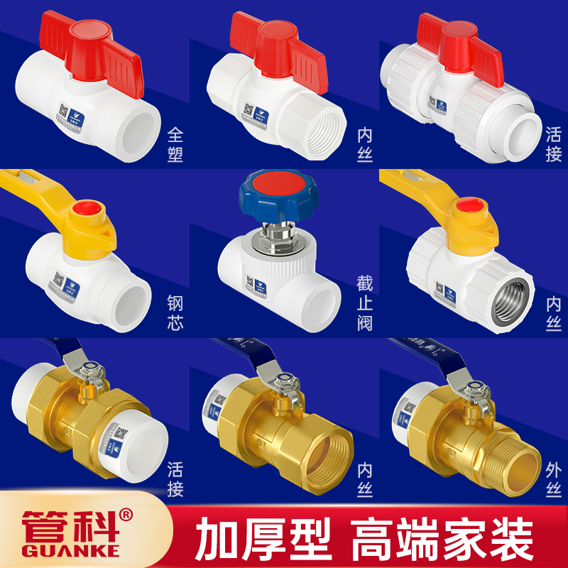 Pipe Section 4 points 20ppr6 points 25 internal wire joints double live full plastic ball valve hot melt valve water pipe fittings fittings