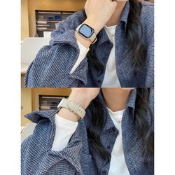Korean-Style Blue Plaid Brushed Shirt for Women, New Spring, Autumn, and Winter Style, Lazy Style, Loose and Versatile Shirt, Couple's Jacket