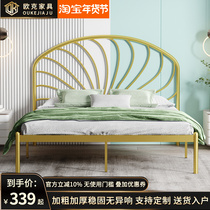 Modern minimalist and environmentally friendly Nordic ins net red petal bed light luxury princess wrought iron bed double bed minimalist 1 8 m bed