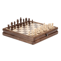 AA CHESS neckline Walnut Wood Chess Checkers Suit Upscale Solid Wood Drawer WOODEN