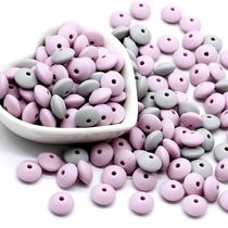 Cute-idea 12mm 20pcs Silicone Beads lentil Pearl Food Grade