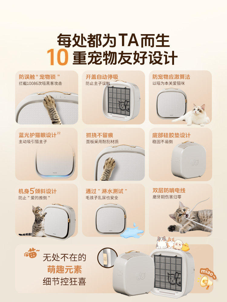 Philips Pet Air Purifier, Cat Hair Removal Purifier, Special Deodorizer for Cats, Household Ac3680Ac3360