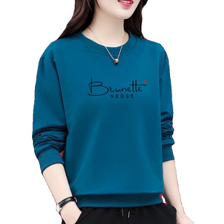 Regular loose thickened korean style printed t-shirt sweatshirt