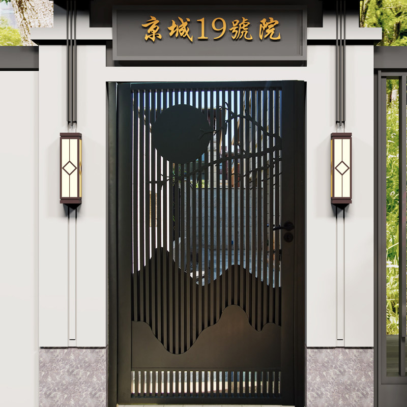 Modern Villa Small Courtyard Door Single Open Hollowed-out Iron Art Outdoor Yard Small Door Courtyard Garden Entrance Door Chinese set to do