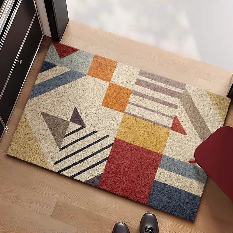 玄関ドアワイヤーリングフロアマットはドアにカットできますドアマットの高級感のある玄関ホール玄関ドア足マット汚れ防止カーペット