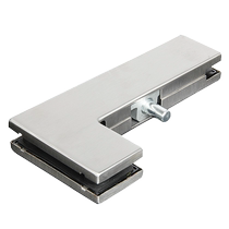 Crown 15mm thickened 304 stainless steel glass door upper and lower door clamp accessories frameless glass door universal curved clamp