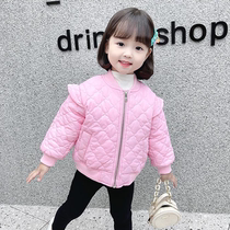 Hong Kong Girl Cotton Clothing 2021 Winter Dress New Korean Version Baby Warm Clip Cotton Blouse Children Thickened Cotton Padded Jacket
