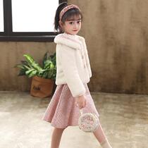 Hong Kong Princess Dress Girl Autumn Winter Style Suit Long Sleeve Girl Child Clothing 2021 New Children Thickened gushed skirt