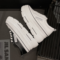 College Wind Thick Base Small White Shoes 2022 New Inner Heightening Women Shoes Spring Autumn 100 Hitch Season Single Shoes Casual Pine Pastry Shoes