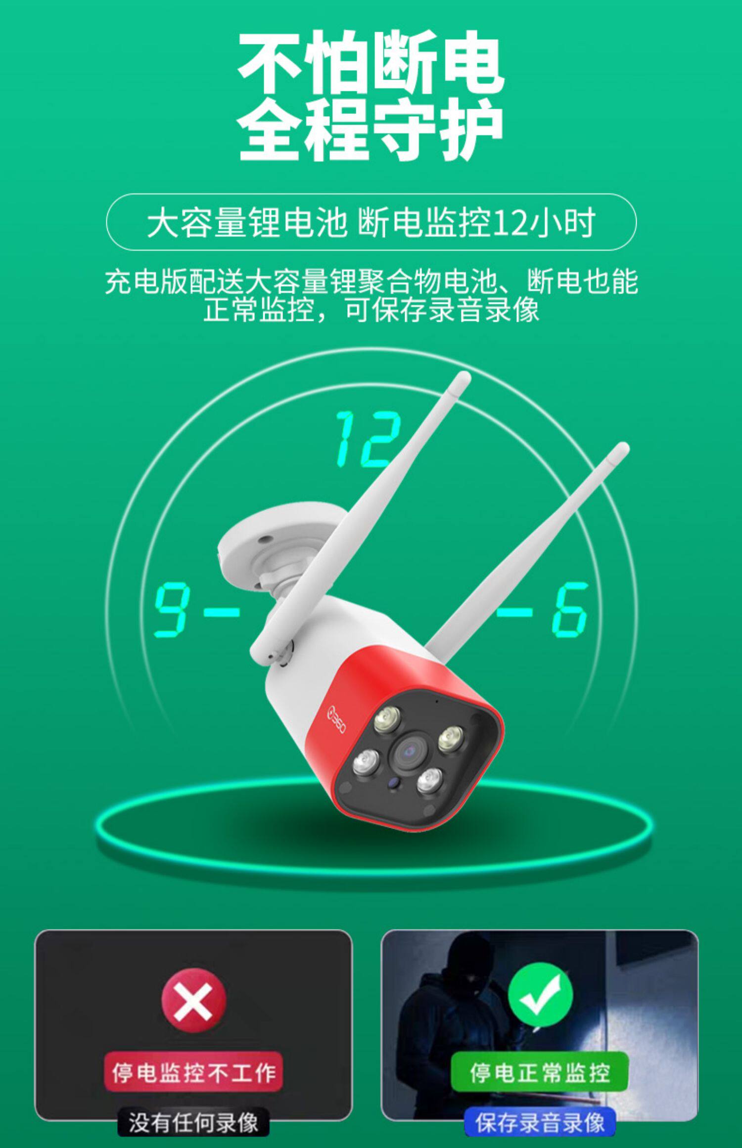 Умная съемка 360摄像头户外防水网络摄像机 3253280