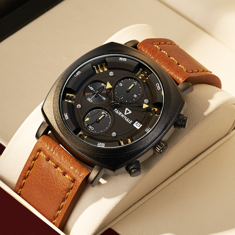 Mark Huafi Swiss square sports trend men's watch waterproof quartz watch mechanical watch ten largest