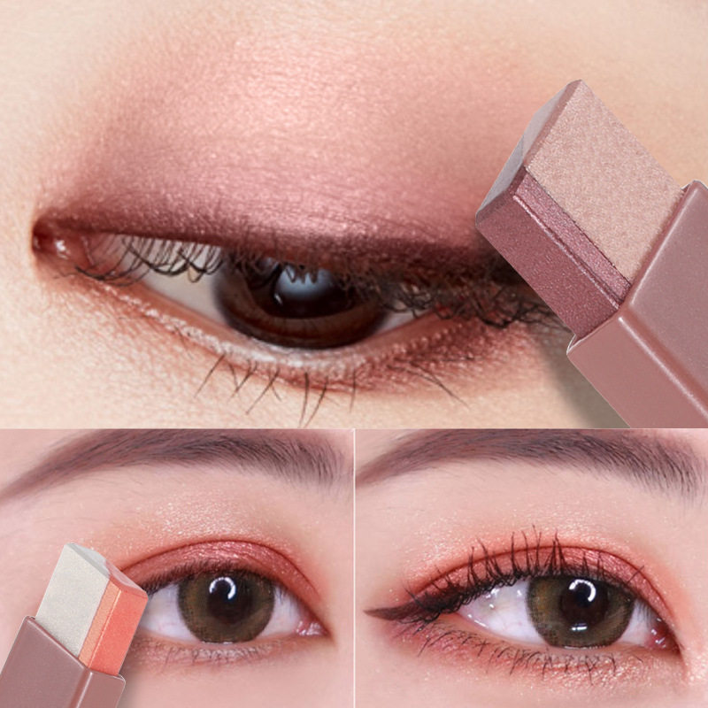 Li Jiaqi recommends lazy two-color eye shadow stick one touch forming novice beginners pearlescent waterproof eye shadow earth color