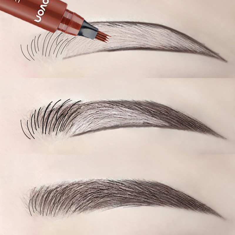 Net red hot style four-fork durable waterproof eyebrow pencil bionic liquid water eyebrow pencil female ultra-fine head very fine thrush