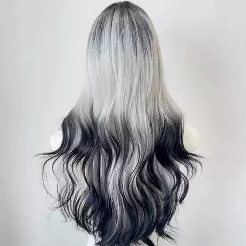 [Метеорит края паста] Черно -белый градиент поддельный набор женских парижских живописи взрыв