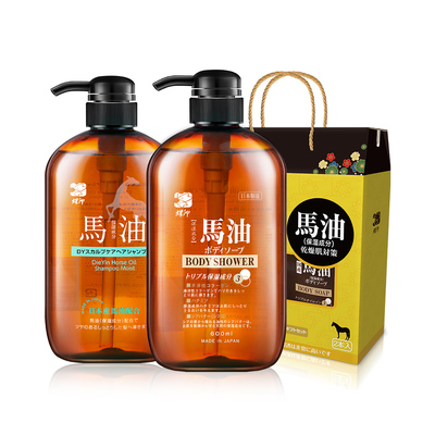 日本蝶印牌马油洗发沐浴露600ml*2支