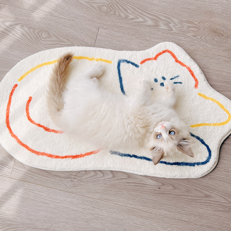 Cats sleeping in summer with special padded pet sleeping pads soft without hair washing dog sleeping carpet soft