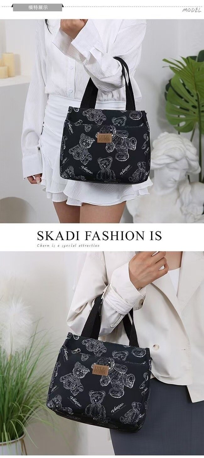 Клатч 新款防水手提包高品质牛津布 多拉链便携妈咪包 上班通勤包饭盒包
