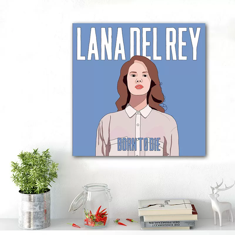 Обложка альбома LANA DEL REY Lan Drey, постер, декоративная картина, вокруг изображены европейские и американские звезды