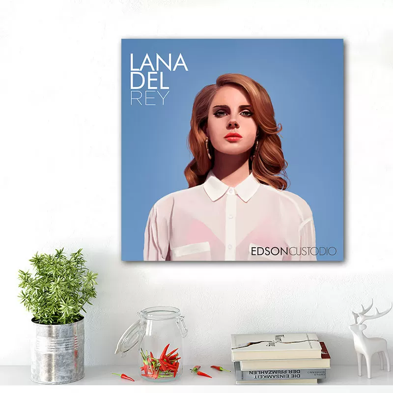 Обложка альбома LANA DEL REY Lan Drey, постер, декоративная картина, вокруг изображены европейские и американские звезды