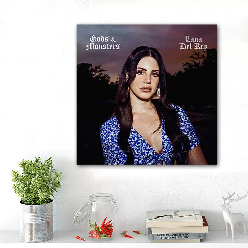 Обложка альбома LANA DEL REY Lan Drey, постер, декоративная картина, вокруг изображены европейские и американские звезды