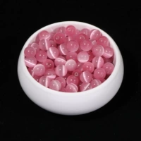 【Выбранные】 розовые кошачьи глаза 6 мм30 кусочки/достаточное количество одиночной петли