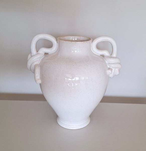 Fqr Living Swedish Indiska Handmade Sculpture Pottery Natural Glaze Vase with Ears Ornament