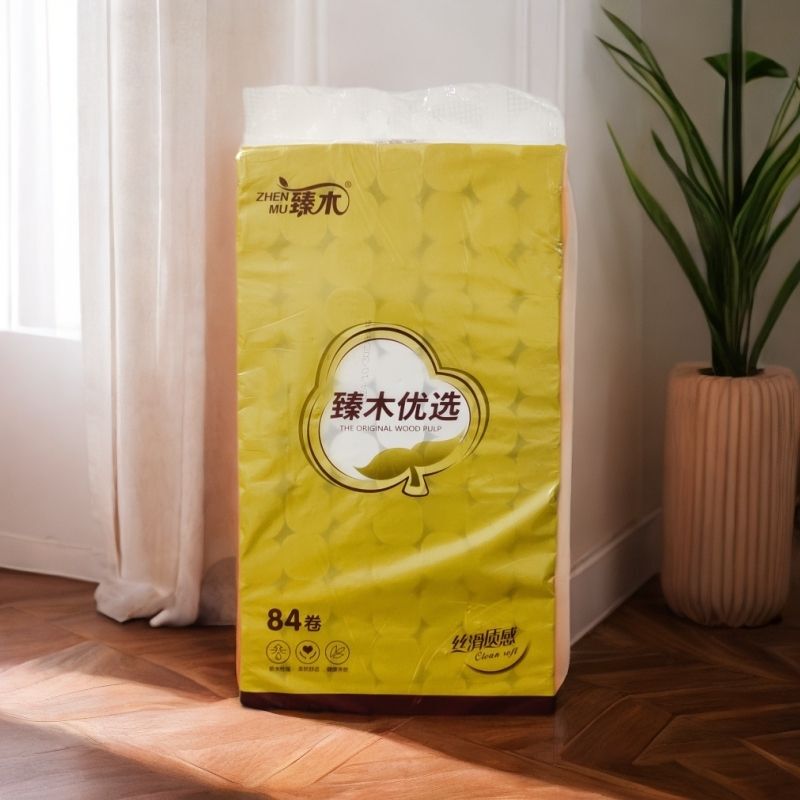 [Zhenmu Preferred] 84 Rolls of Small Rolls of Catering Toilet Paper Household Small Rolls of Paper Towels Roll Paper Toilet Paper Mother and Baby