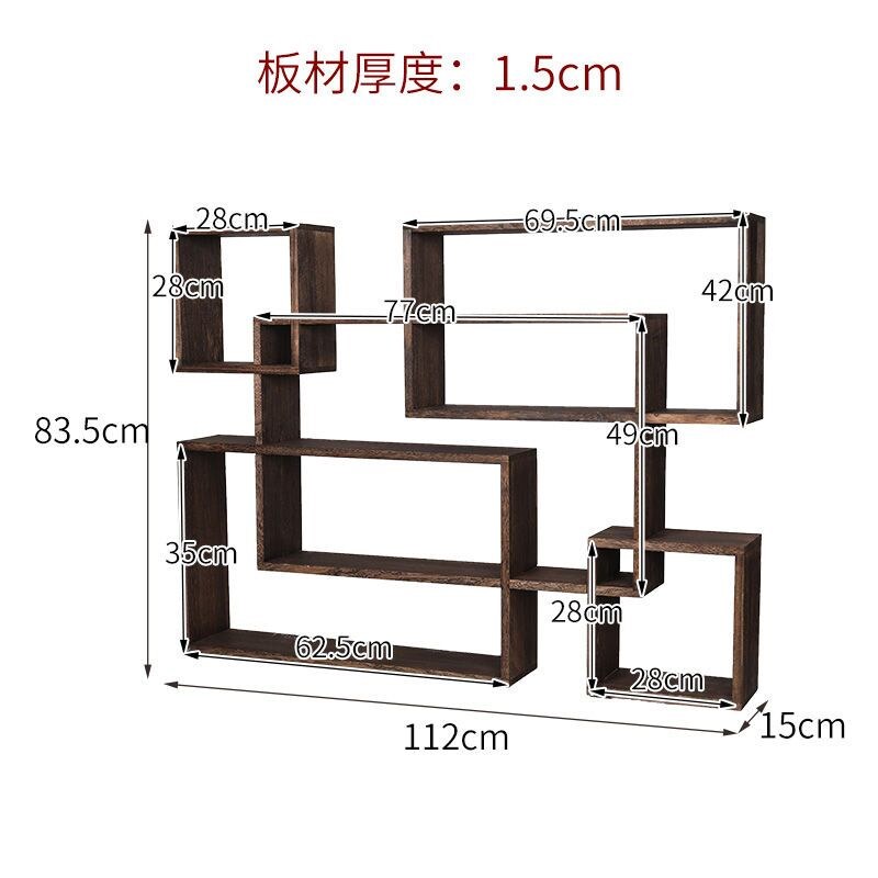 Burning Tongbo ancient rack Duobaoge display rack solid wood Chinese modern wall-mounted tea rack rack wall-mounted simple