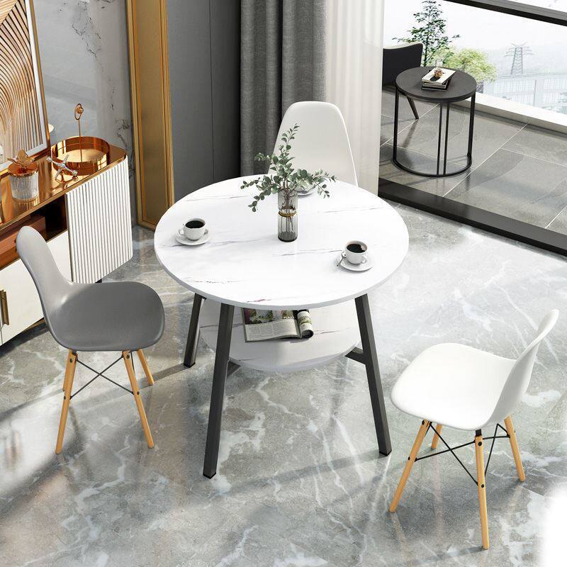 Negotiation reception table and chair combination net red light luxury business negotiation round table double-deck 80 balcony tea table front desk reception